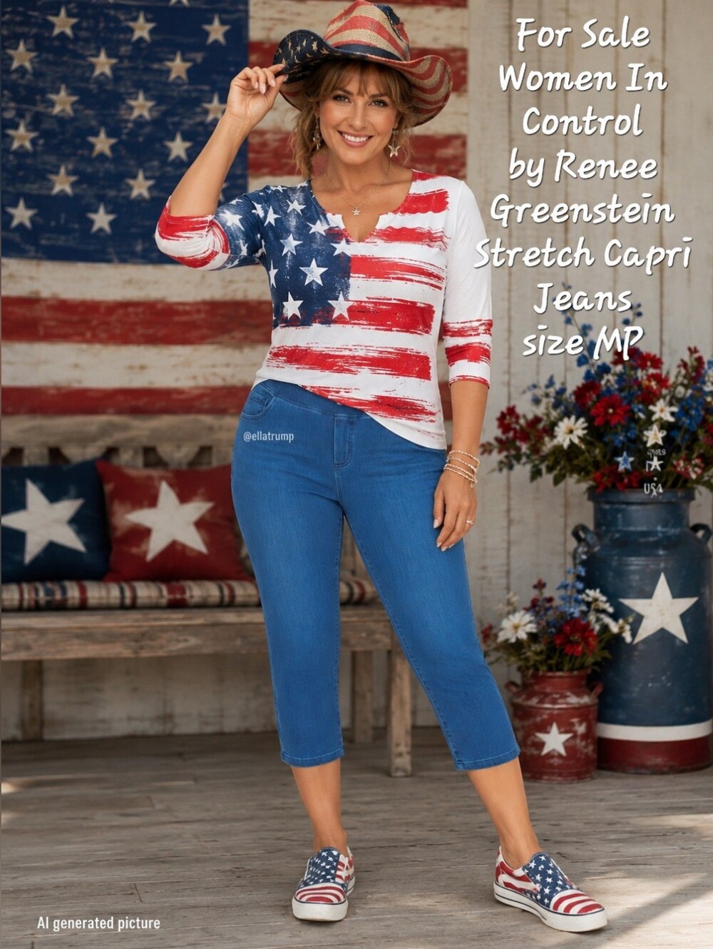 Women In Control by Renee Greenstein Stetch Capri Jeans Sz MP